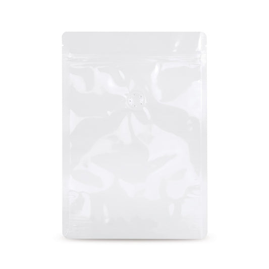 Stand-up pouch, white, with aroma protection valve