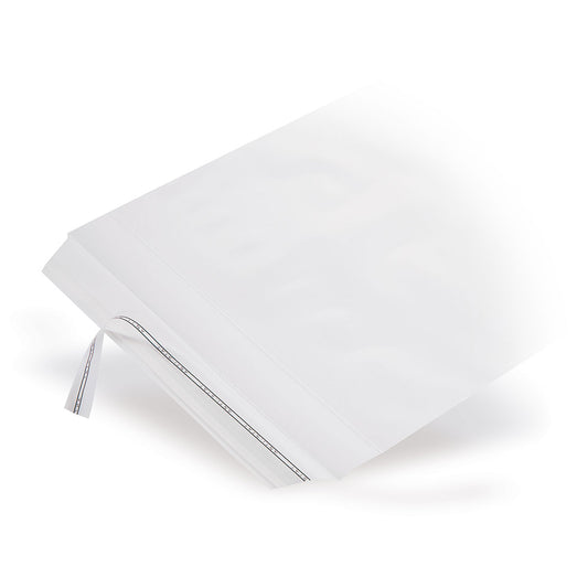 rLDPE adhesive closure bag with recycled content, slanted flap without air hole, 40 µm