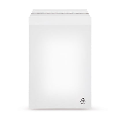 rLDPE adhesive closure bag with recycled content, slanted flap without air hole, 40 µm