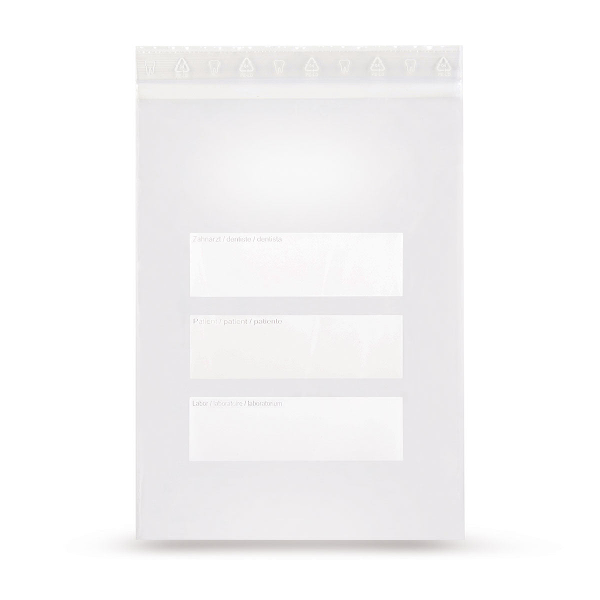 LDPE pressure seal bag with kangaroo pocket Dental bag 50 mµ