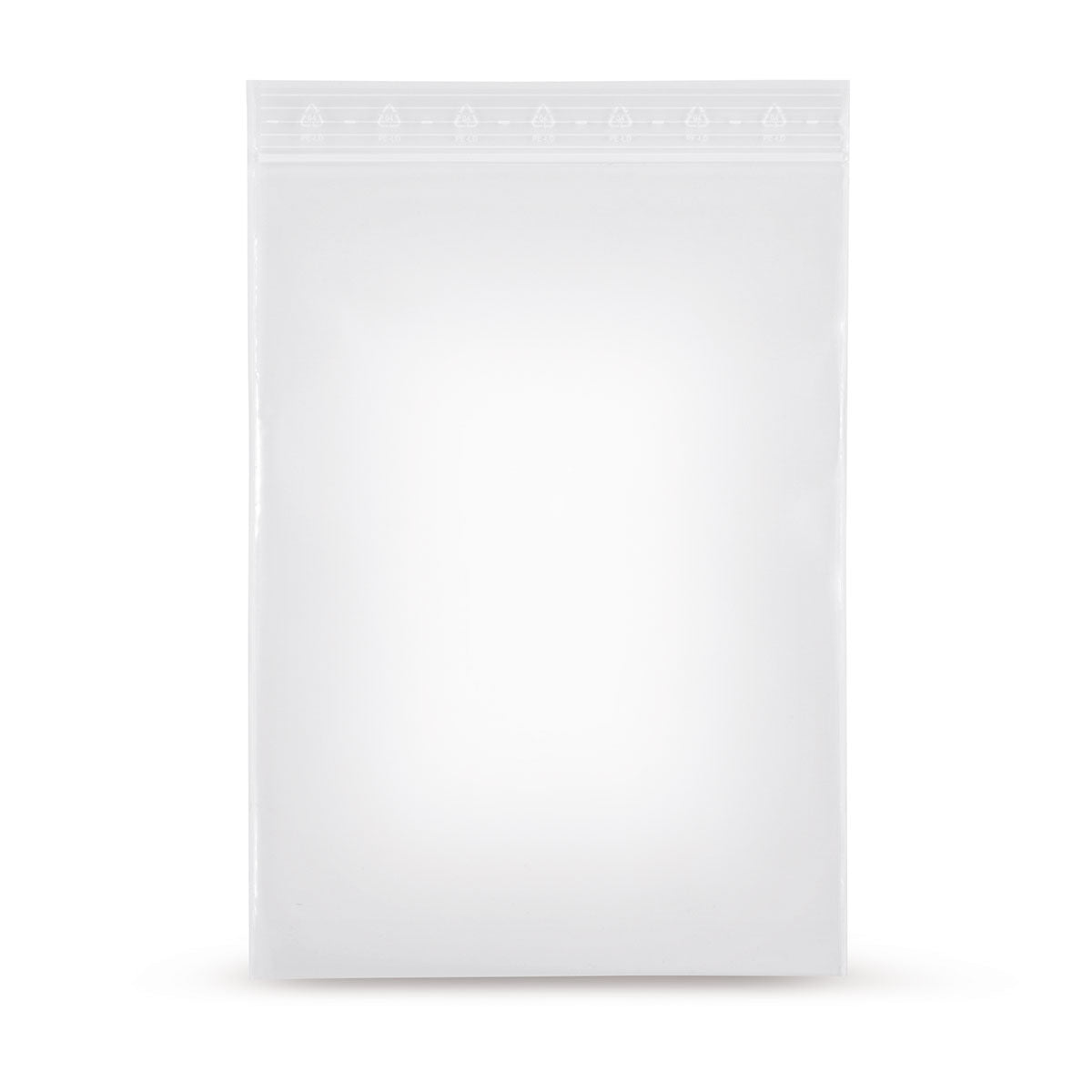 LDPE grip seal bags without print on panel, 90 m base