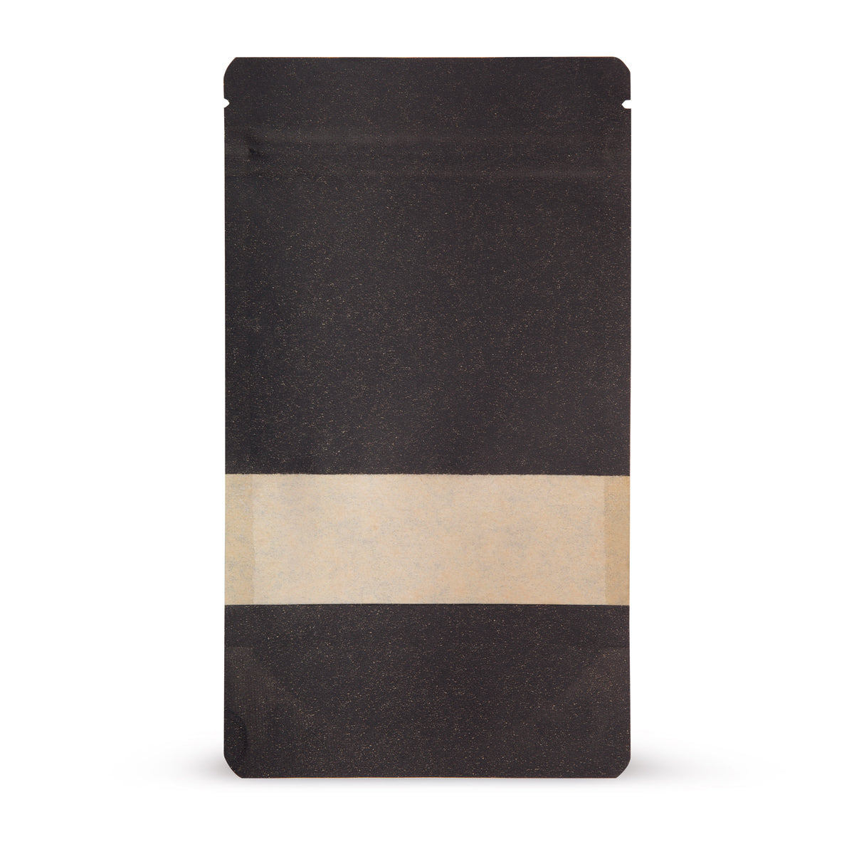 Stand-up pouch kraft paper black with window 1 WEB