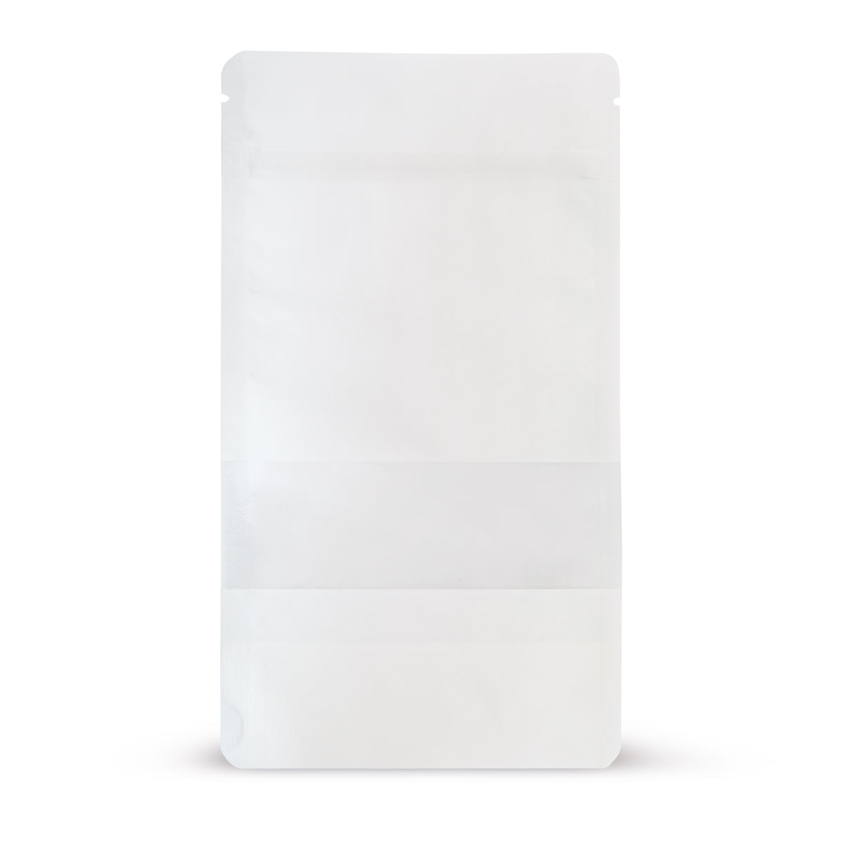 Stand-up pouch kraft paper white with window 1-WEB
