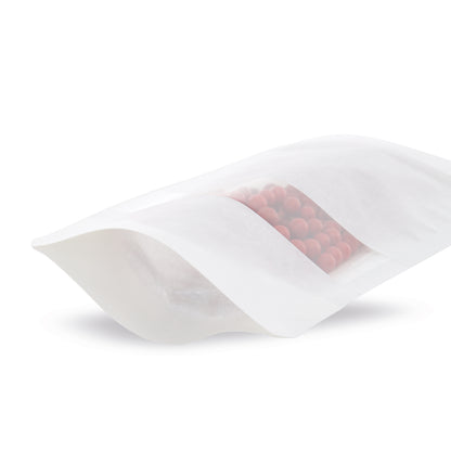 Stand-up pouch kraft paper white with window 5-WEB